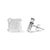 Contemporary 10K White Gold 1/2 Cttw Composite Princess Diamond Square and Swirl Stud Earrings, A Pair For Sale - Image 3 of 5
