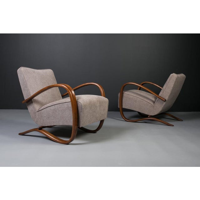 Art Deco Model H269 Armchairs by J. Halabala, 1930s, Set of 2 For Sale - Image 6 of 14