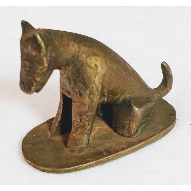 Vintage Asian Bronze Dog Fox Scroll Weight Holder For Sale - Image 4 of 10