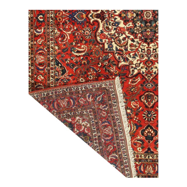 Traditional Persian Semi Vintage Bakhtiari Hand-Knotted Rug 9'6'' X 12'7'' For Sale - Image 3 of 10