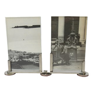 Art Deco Double Picture Frame in Nickel-Plating, 1920s For Sale