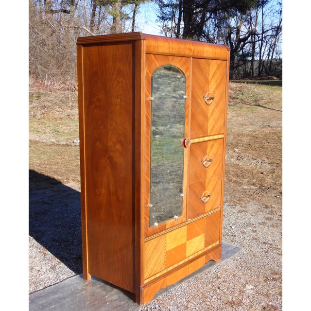 Antique Art Deco Waterfall Chifferobe Armoire Wardrobe Dresser Closet b Furniture Chairish