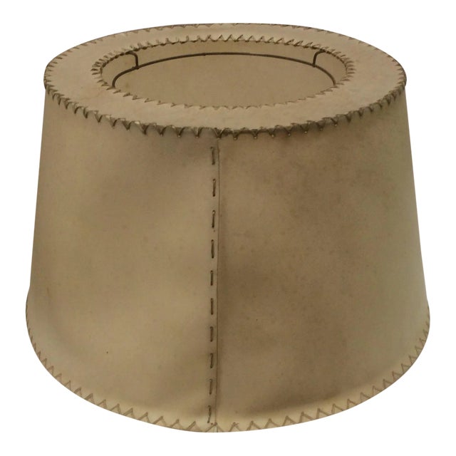 Vintage Vellum Hand Stitched Shade For Sale