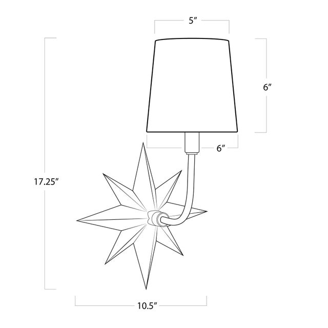 Metal Regina Andrew Etoile Steel Sconce, Natural Brass For Sale - Image 7 of 8