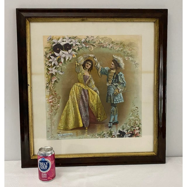 Antique Lithograph "Sir Roger De Coverley" English Dance For Sale - Image 9 of 11