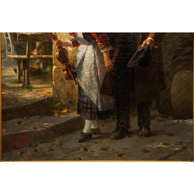 GERMAN SCHOOL 19th Century "The Blind Fiddler" Oil on canvas | signed lower left "F. Ortlich, München ref. 410EPP02A 52...