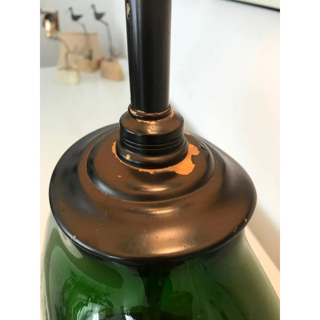 Kelly Green Art Glass Table Lamp by Wayne Husted for Blenko For Sale - Image 8 of 10