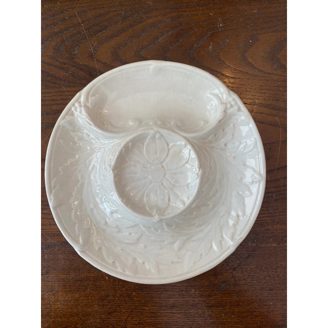 Ceramic Antique Gien France White Artichoke Plate For Sale - Image 7 of 7