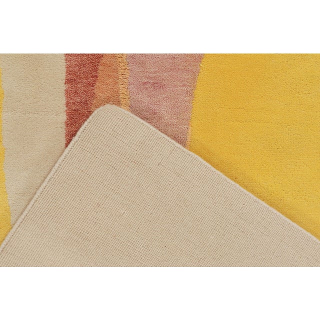 Textile Rug & Kilim’s Mid Century Modern Style Rug in Polychromatic Patterns on Beige For Sale - Image 7 of 7