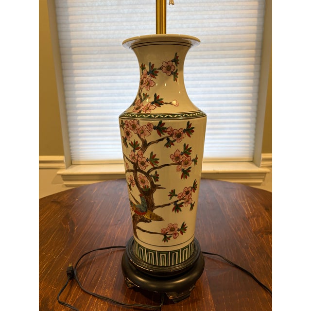 Mid 20th Century Norman Perry Cherry Blossom Porcelain Lamp For Sale - Image 9 of 16