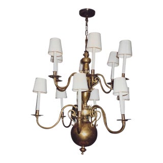 Antique Brass Chandelier For Sale