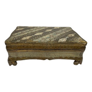 Vintage Florentine Footed Gilt Wood Box For Sale