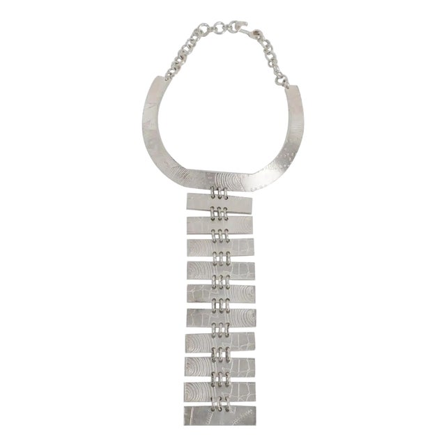 Biche de Bere Paris Graffiti Silvered Link Necklace in Limited Edition For Sale