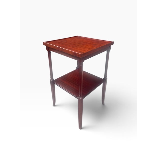 Wood Vintage Mahogany Two-Tier Side Table With Gallery Top For Sale - Image 7 of 9