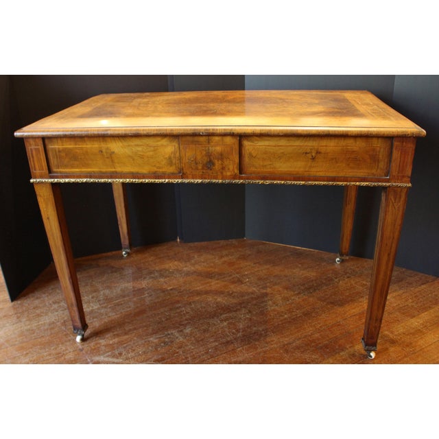 Late 19th Century Continental Walnut Writing Table Desk For Sale - Image 9 of 11