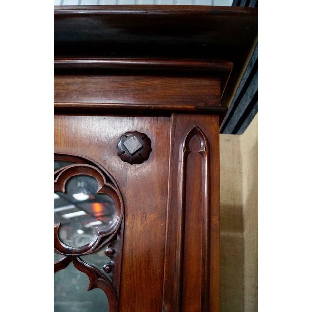 Large Victorian Gothic Rosewood and Glass Bookcase, 1880s For Sale - Image 9 of 18