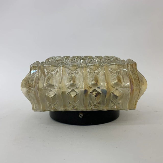 Mid-Century Glass Ceiling / Wall Lamp, 1970s For Sale - Image 3 of 5