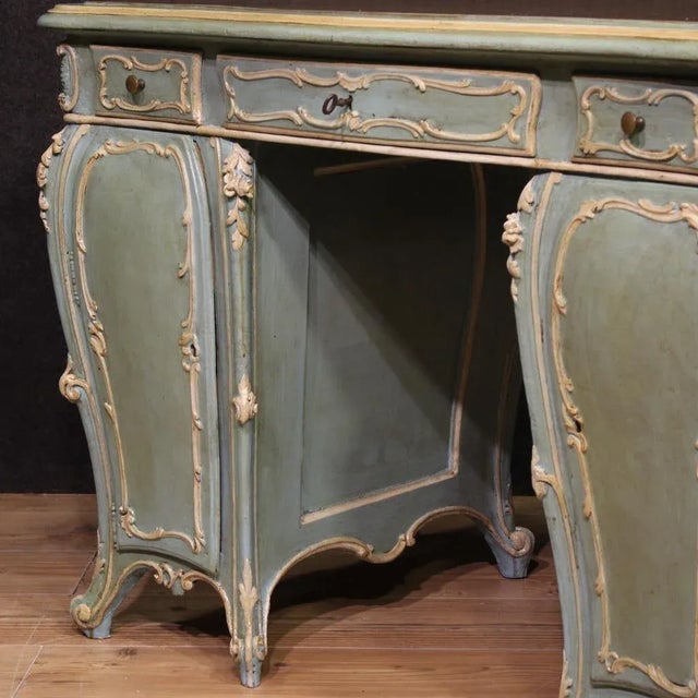 Venetian Lacquered and Painted Writing Desk, 1950 For Sale - Image 11 of 13