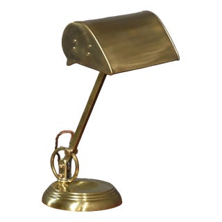 Brass Bankers Desk Lamp, 1920s For Sale
