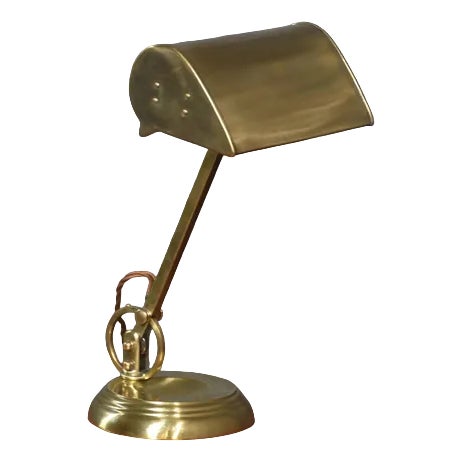 Brass Bankers Desk Lamp, 1920s For Sale