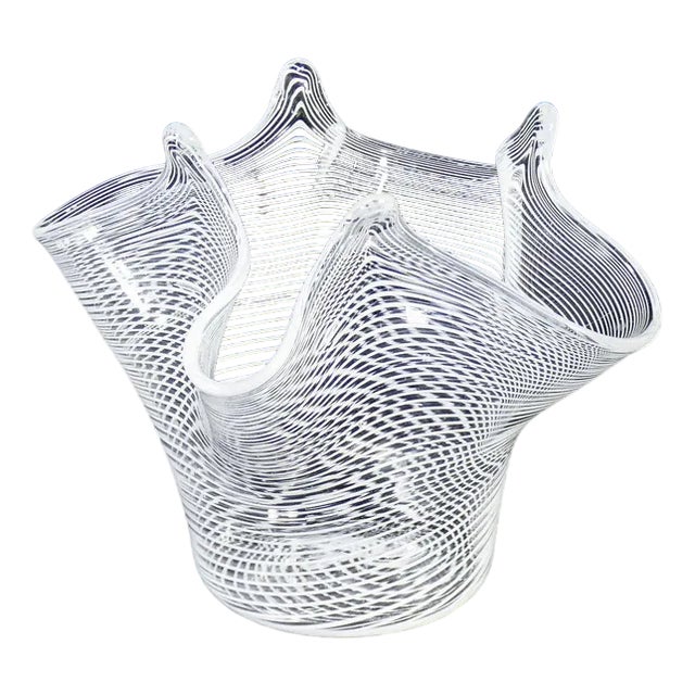 Blown Glass Vase, Fazzoletto Model For Sale