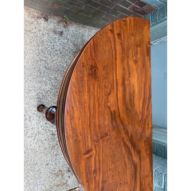 Antique Louis Philippe Style Flip Top /Folding Top Demi Lune Expanding Console Table For Sale - Image 16 of 18