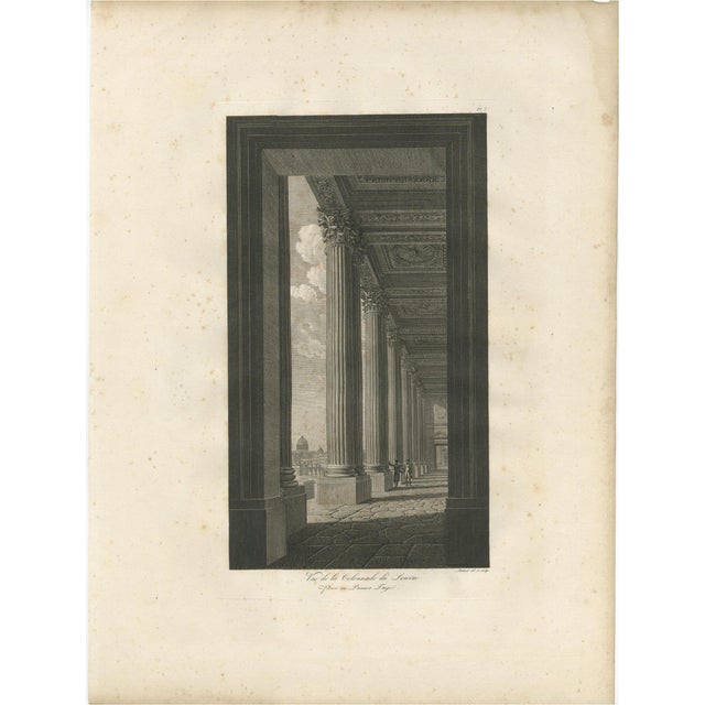 Baltard, Louvre Colonnade, 1803, Engraving For Sale