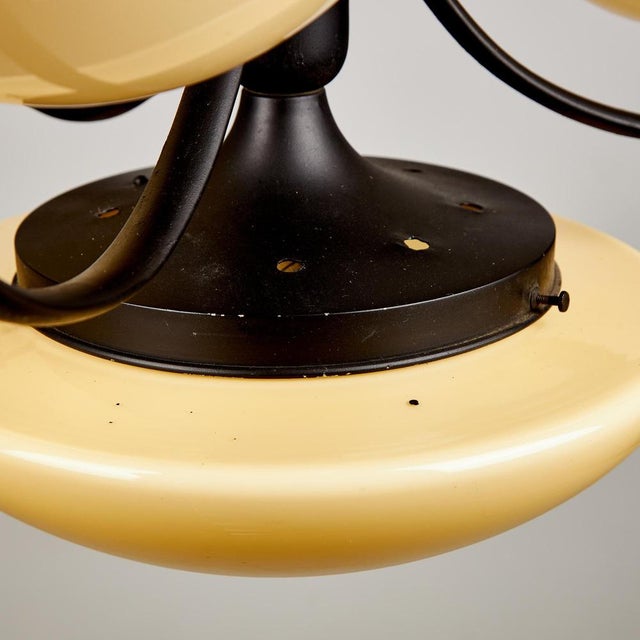 Vintage Metal and Glass Chandelier, 1970s For Sale - Image 9 of 13