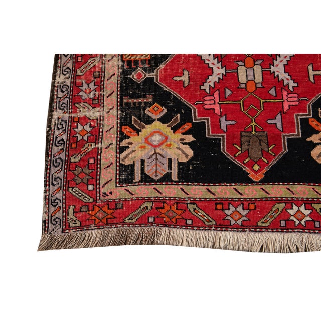 Mid-20th Century Vintage Runner Rug 3' 10'' X 10'. For Sale - Image 9 of 13