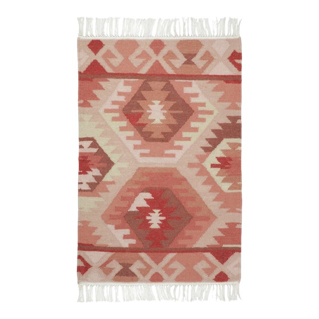 Contemporary Twin Medallion Gift-Sized Wool Rug by Rug & Kilim, India For Sale