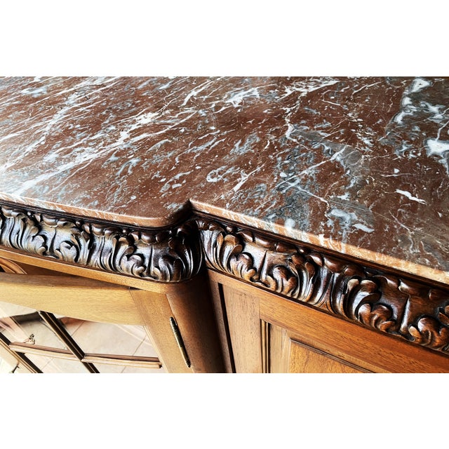I am pleased to offer an exceptional, monumental salon buffet (an *enfilade* sideboard) dating from the turn of the 20th...