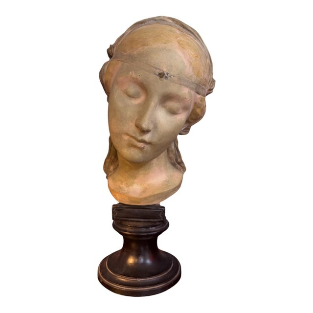 Madonna Bust with Inclined Head in Ceramic by Heinrich Waderé for Friedrich Goldscheider, 1890s For Sale - Image 9 of 9