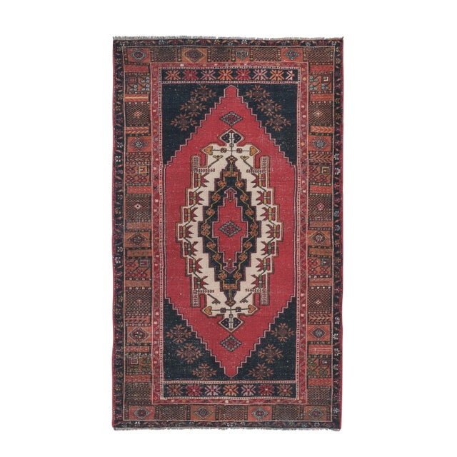 1970s Vintage Oushak Anatolian Red Rug 4'7" X 7'10" For Sale - Image 13 of 13