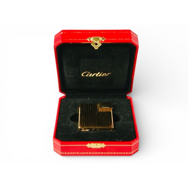 Gold-Plated Pocket Lighter with Engine-Turned Decoration from Cartier For Sale - Image 13 of 16