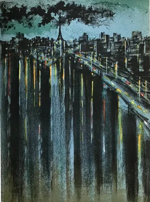 1964 Richard Florsheim Original Lithograph La Seine De Paris