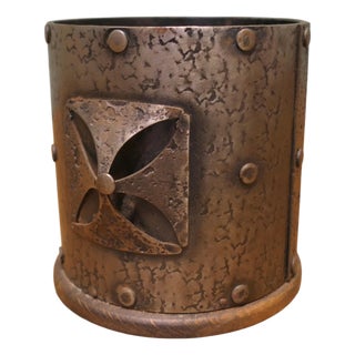 French Arts and Crafts Pewter Bottle Carrier, 1960 For Sale