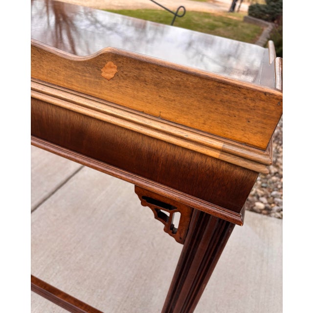Vintage Lane Altavista Chinese Chippendale Mahogany Writing Desk Table For Sale - Image 10 of 12