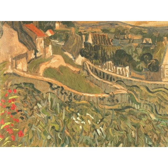 Early 20th C. Village Landscape Print on Board - In the Impressionist Style For Sale - Image 4 of 11