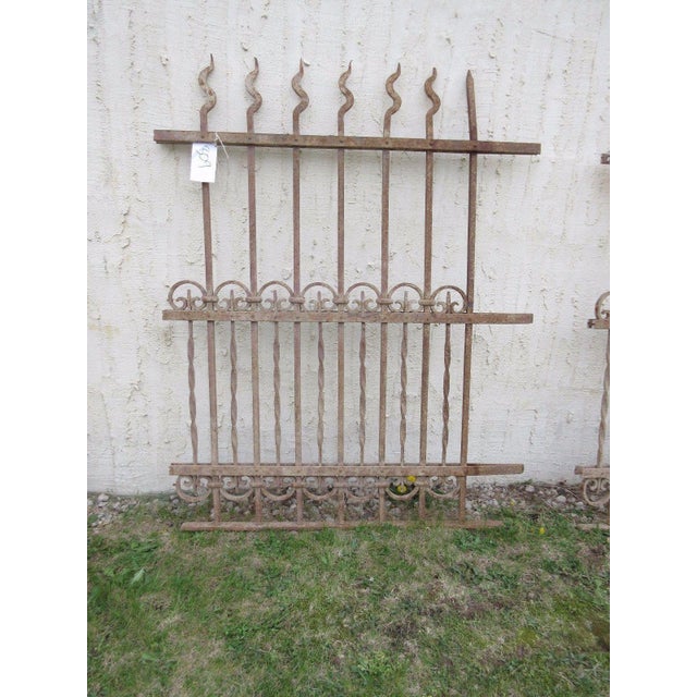 Antique Victorian Iron Gate Window Garden Fence Architectural Salvage Door #309 For Sale In Philadelphia - Image 6 of 6