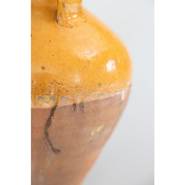 Ceramic 19th Century French Yellow Glazed Terracotta Olive Jar Urn Vase For Sale - Image 7 of 9