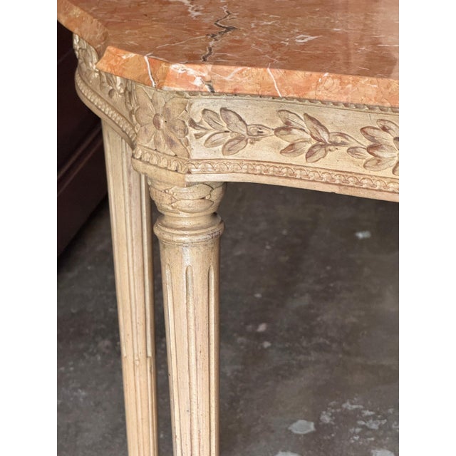 Mid 20th Century Italian Louis XVI Style Console With Rouge Marble Top For Sale - Image 11 of 13