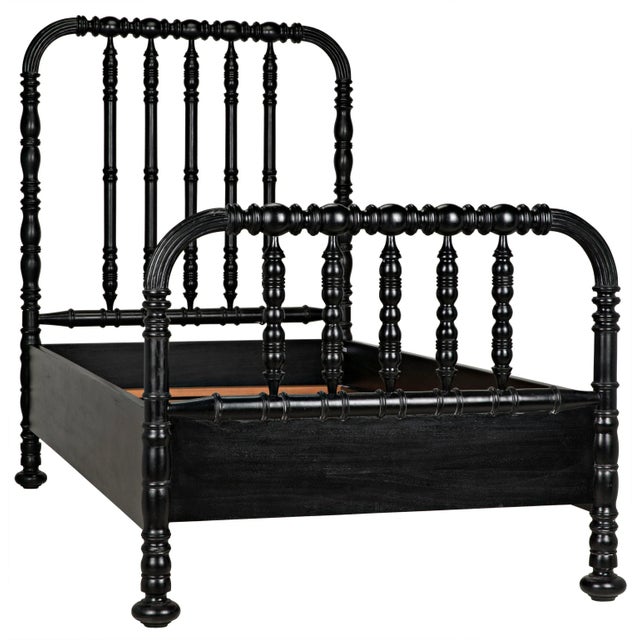 NOIR Bachelor Bed, Twin, Hand Rubbed Black For Sale - Image 10 of 10