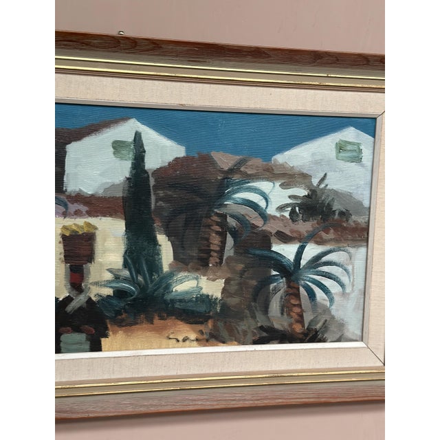 Tage Gavik, Southern European Street, 1950s, Oil on Canvas, Framed For Sale - Image 8 of 18