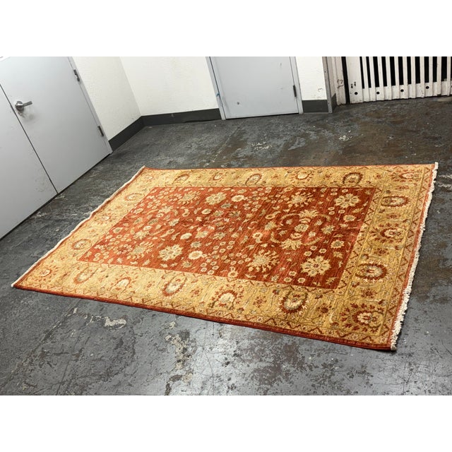 Persian 6ft X 9ft 1in Sultanbad Mughal Revival Area Rug For Sale - Image 3 of 12