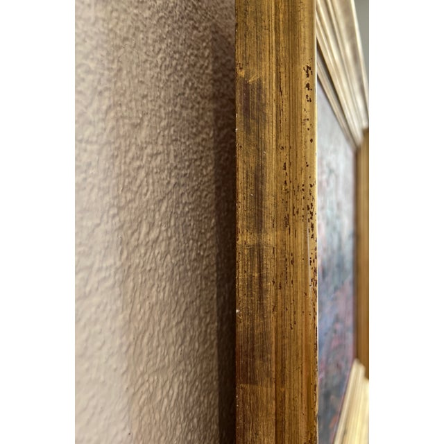 André René César Brechet, Coucher du soleil au Pont Royal et Notre Dame, Paris, Oil on Canvas, Framed For Sale - Image 8 of 10