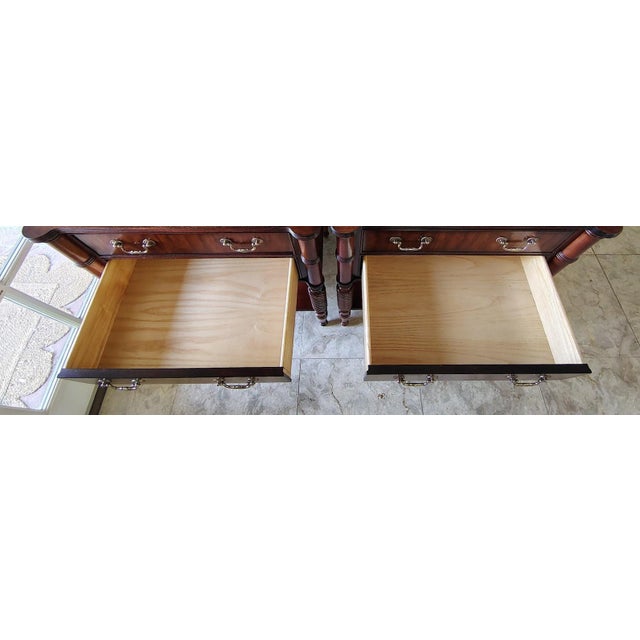 2000 - 2009 Set of Two Drawer Mahogany Nightstands by Ethan Allen For Sale - Image 5 of 12