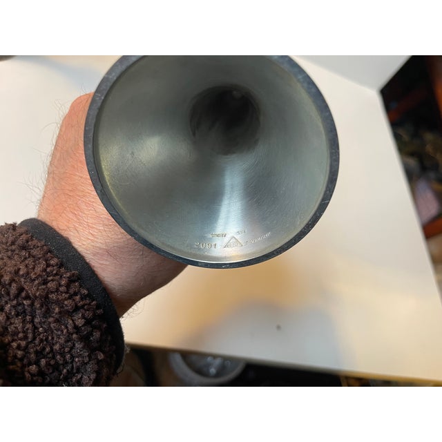 1950s Vintage Pewter Candlesticks by Arne Eskers for Just Andersen, 1950s, Set of 2 For Sale - Image 5 of 8