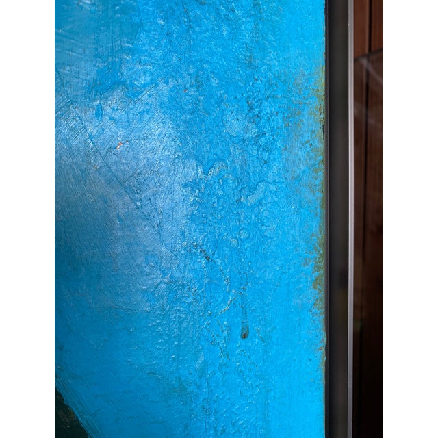 Mid 20th Century Modern Contemporary Geometric Blue and Green "Untitled" Paintings by Oscar Murillo For Sale - Image 5 of 6