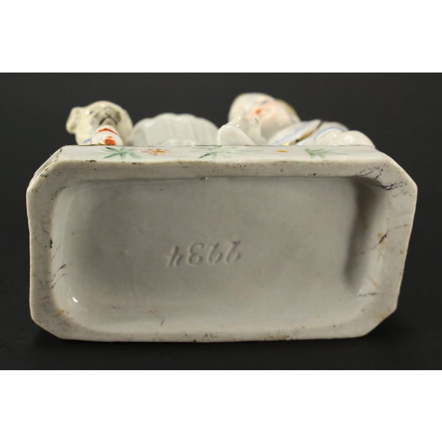 1880's German Conta & Boehme Porcelain Match Holder & Striker Baby & Puppy For Sale - Image 11 of 11