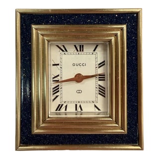 1960s Gucci Lapis Lazuli Desk Clock With Alarm For Sale